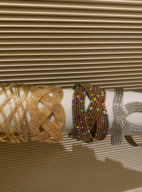 棠洛 vintage高级感手镯女欧美辣妹风手环夸张宽版金属手镯2026潮