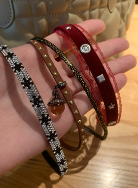 美式y2k个性choker颈链女辣妹甜酷风锁骨链细款贴肤颈带日常百搭