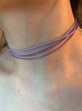 棠洛 特调星黛紫细闪choker颈链女显脖子长颈带贴肤柔软项圈项链