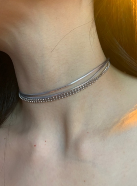 棠洛 银色细闪choker颈链女小众设计感锁骨链日常百搭项圈2026潮