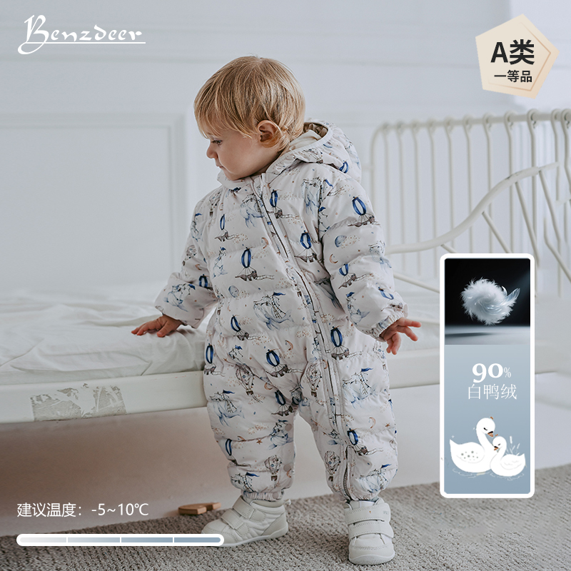 韩国哈衣羽绒服Benzdeer女宝男
