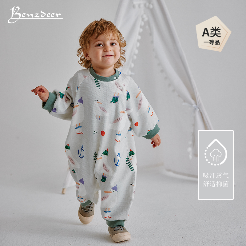 benzdeer菠萝格长袖爬服哈衣