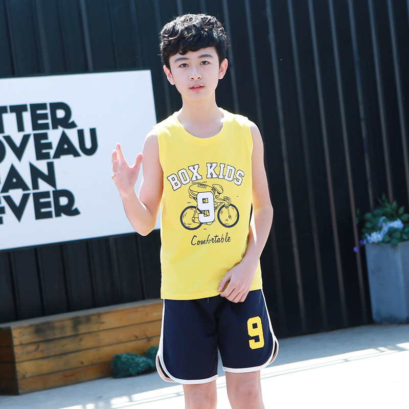 男童夏装套装中大童2017新款童装男孩短袖短裤两件套儿童运动套装