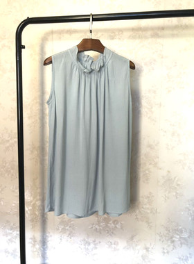 PENNYPENG自带名媛光环 优雅花苞立领 舒爽夏季无袖上衣 N06046