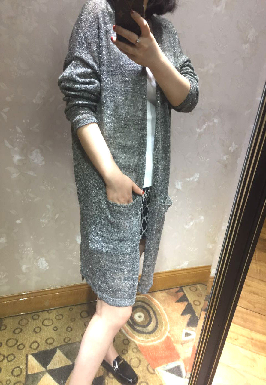 penny自制意大利进口银丝特开衫