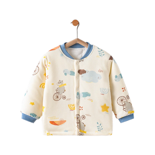 婴儿上衣秋冬季加厚保暖衣服宝宝纯棉夹棉打底衫家居秋衣儿童内衣