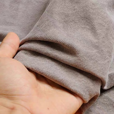 日本冈山复古牛仔布料淡香芋紫微厚无弹料裤子做衣服外套丹宁水洗