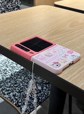 磨砂硬壳拼色猫咪适用小米mixflip2/oppofindn3flip/华为novaflips折叠手机壳