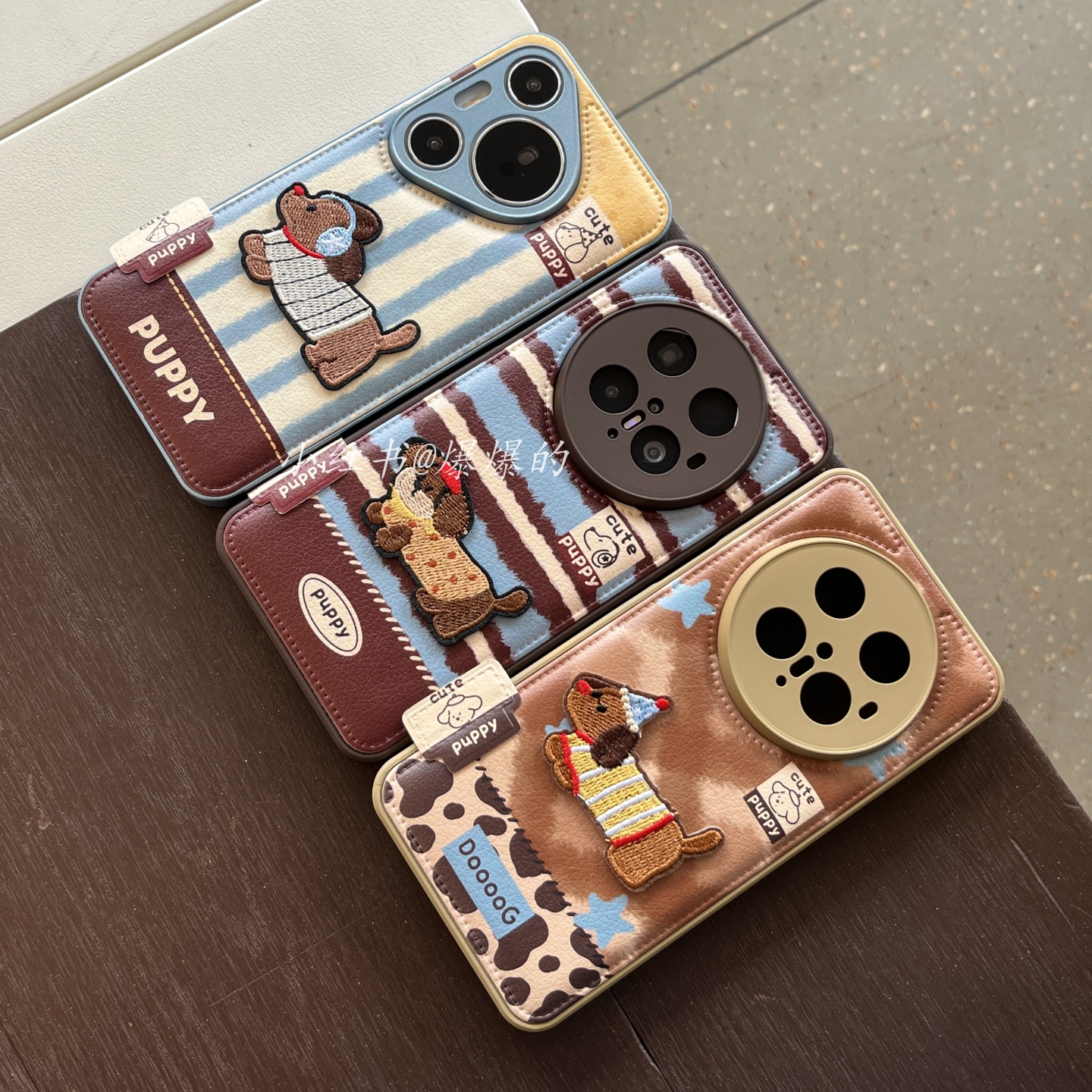 羽绒鼓包刺绣狗适用华为mate60pro/mate70pro/p70pro/p80pro手机壳