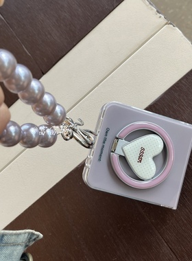 磁吸imd灰色带支架适用vivoxflip/荣耀magicvflip2/三星zflip6折叠手机壳