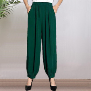 薄 休闲哈伦沙滩长裤 灯笼女裤 海边度假泰国旅游宽松阔腿夏棉绸大码