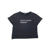 Riches Deprimes 忧郁 Enfants 富二代做旧磨破标语泼墨印花短袖