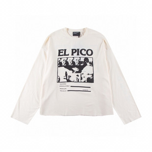 ERD忧郁的富二代25SS春夏新款人像插画印花做旧色长袖T恤男女潮