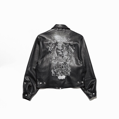 ERD忧郁的富二代25ss爱的原则西部刺绣夹克皮衣外套男潮