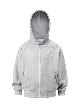 UNZEOT美式街头空气棉加厚插肩短款卫衣男女国潮小众连帽衫ins