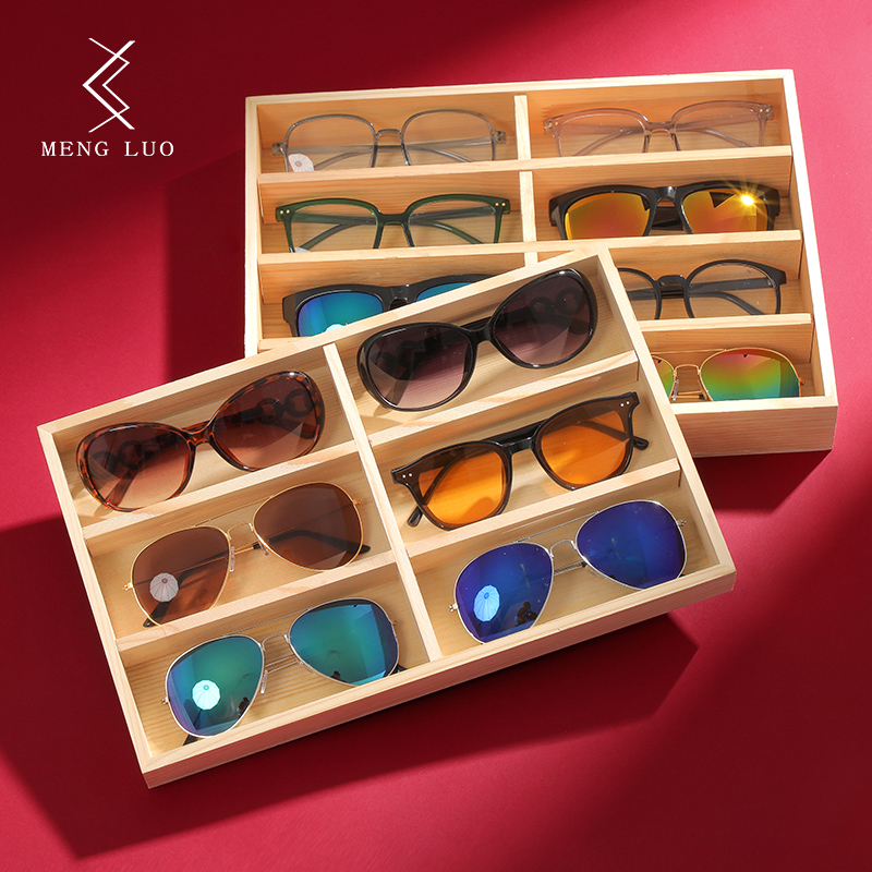 实木眼镜展示盘男女太阳镜墨镜近视眼镜盒收纳盘首饰陈列展示托盘