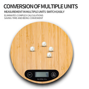 Kitchen Scale Circular Bamboo Intelligent Electronic Scale