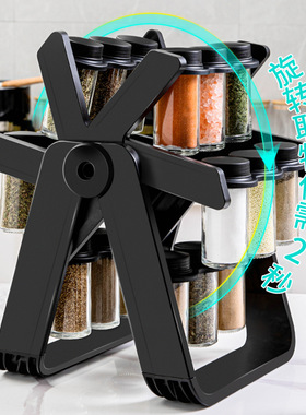 Rotating seasoning storage rack for kitchen use调味置物架