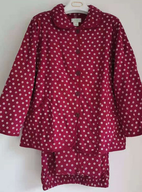 棉花堡冬季情侣女士针织夹棉睡衣套装保暖宽松家居服40782