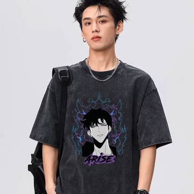 Solo Leveling我独自升级程肖宇男女装全印花纯棉短袖水洗复古T恤