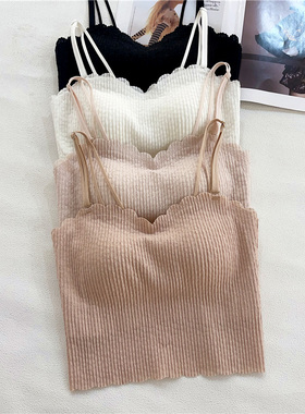 古妃46903美背内衣女内搭外穿吊带乳胶绵打底裹胸白色网红背心女