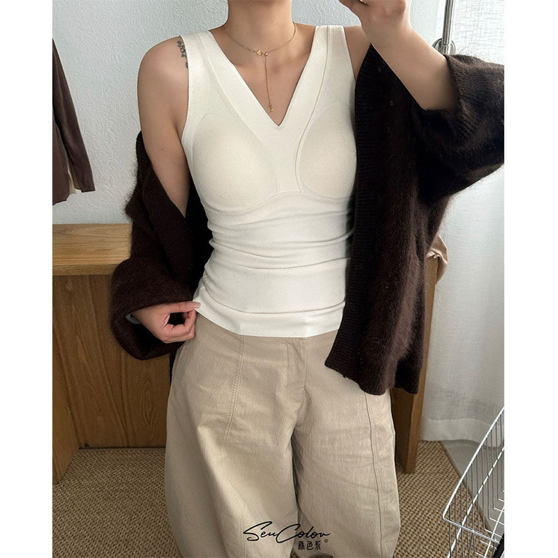 秋冬羊绒蛋白磨毛百搭保暖背心带胸垫无痕内搭显瘦发热保暖内衣女,女士内衣/男士内衣/家居服,保暖背心,淘宝优惠券,粉丝福利购,淘宝优惠卷