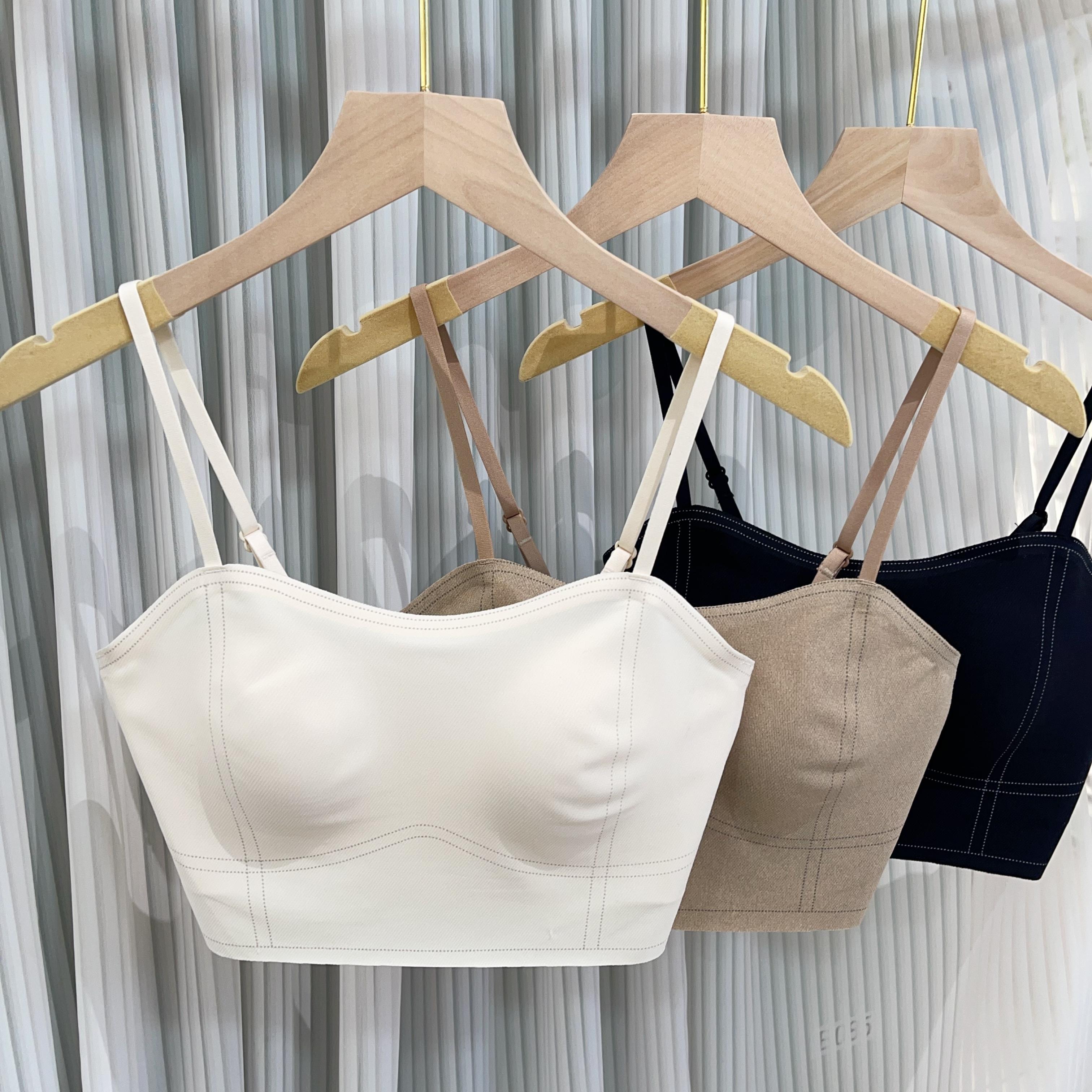 美背无痕线条感抹胸固定一体杯女