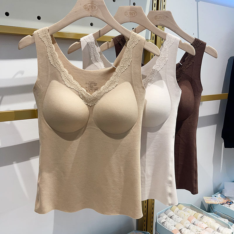 冬季新品蕾丝边绵羊毛桑蚕丝发热保暖吊带背心女带胸垫打底衫上衣,女士内衣/男士内衣/家居服,保暖背心,淘宝优惠券,粉丝福利购,淘宝优惠卷