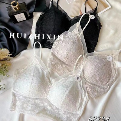 法式V领固定杯抹胸女美背内衣