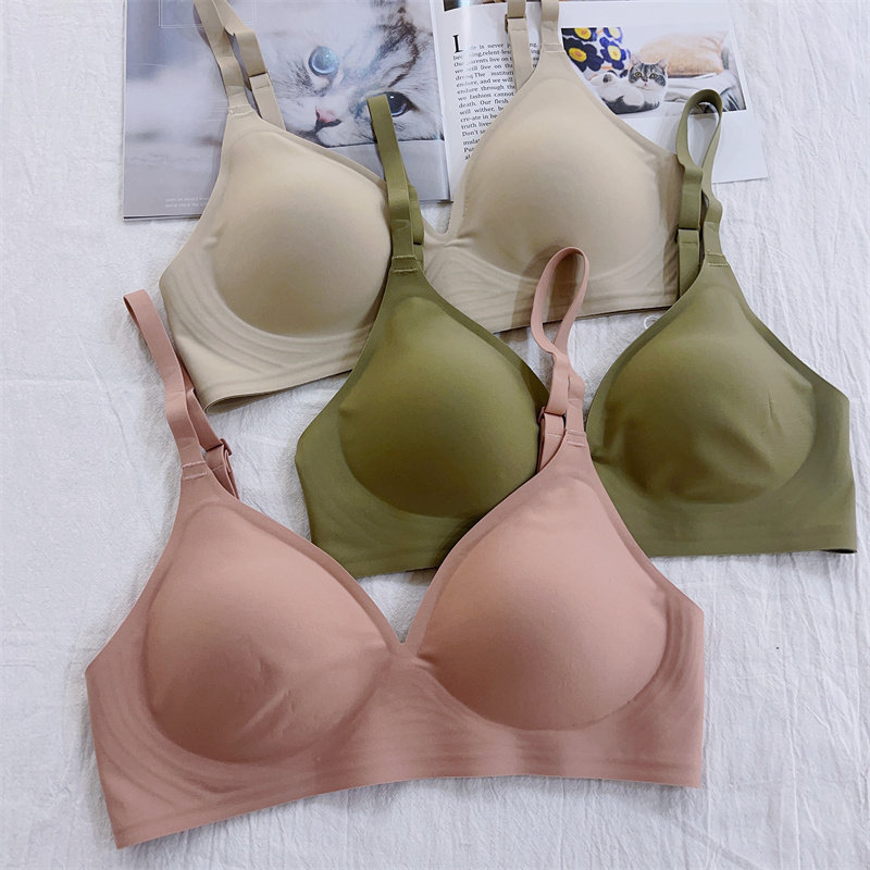 古妃67301无痕漫画果冻条无钢圈小胸聚拢深v舒适透气收副乳文胸