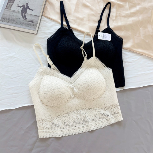 古妃蕾丝女神美背内衣带胸垫吊带