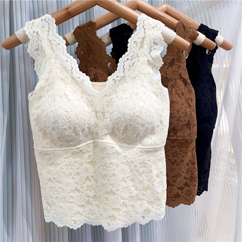 米娅林618T秋冬加绒背心蕾丝吊带