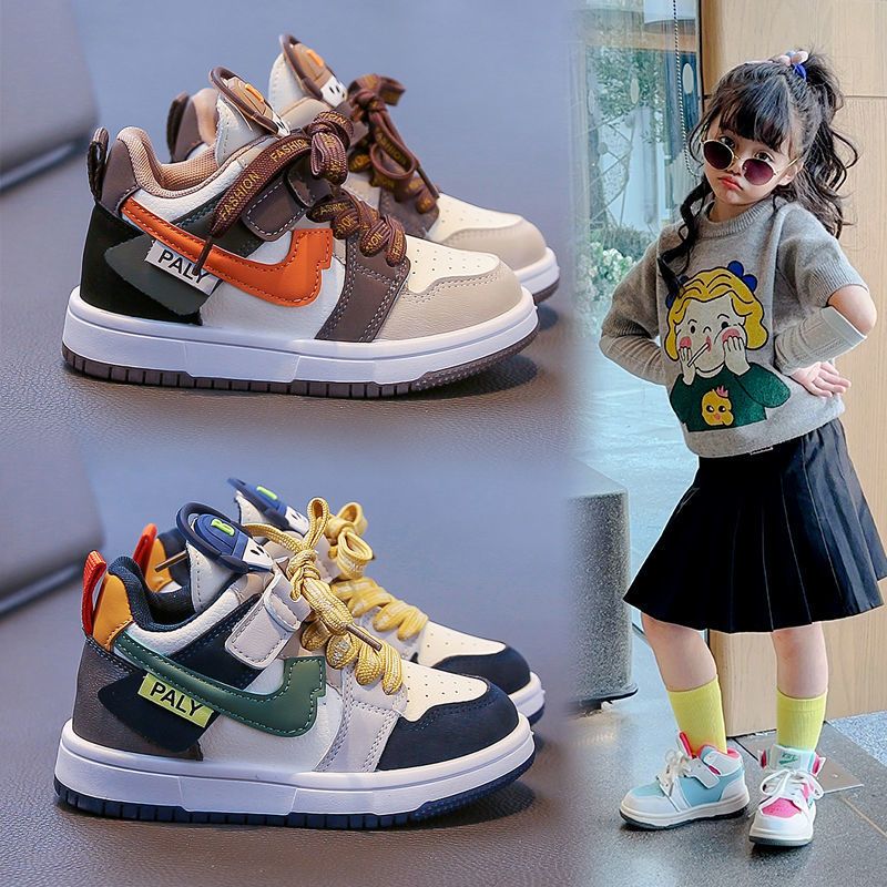 女童软底板鞋2025秋季新款儿童运动鞋时尚防滑高帮校园男童篮球鞋