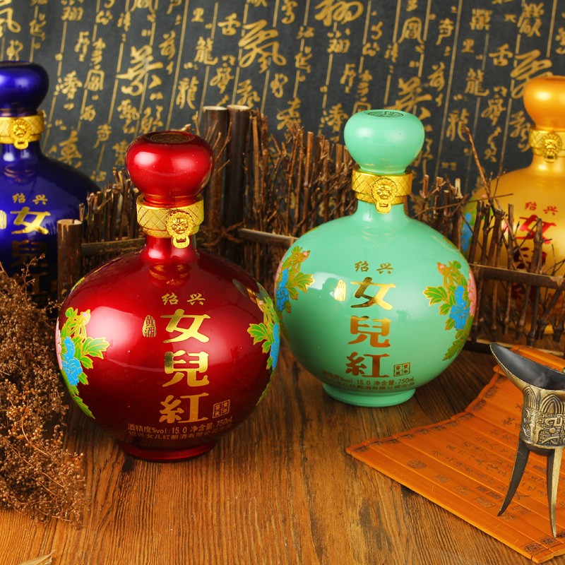 绍兴黄酒女儿红童年窖藏750ml*4瓶半甜型礼品酒糯米酒江浙沪包邮
