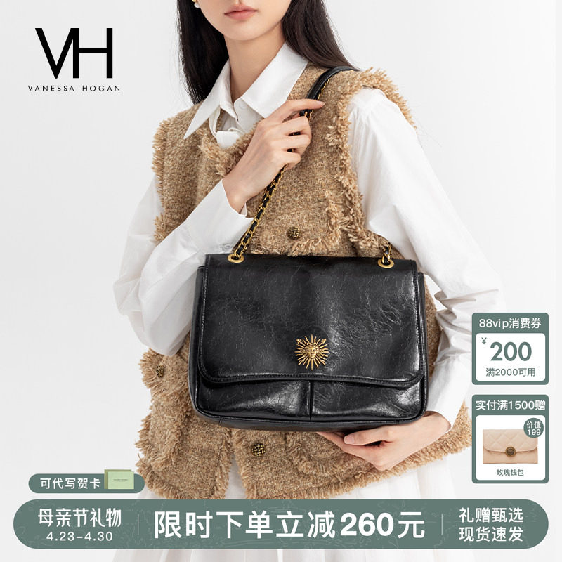 【母亲节礼物】VH女包复古邮差包油蜡皮腋下单肩斜挎百搭通勤包包