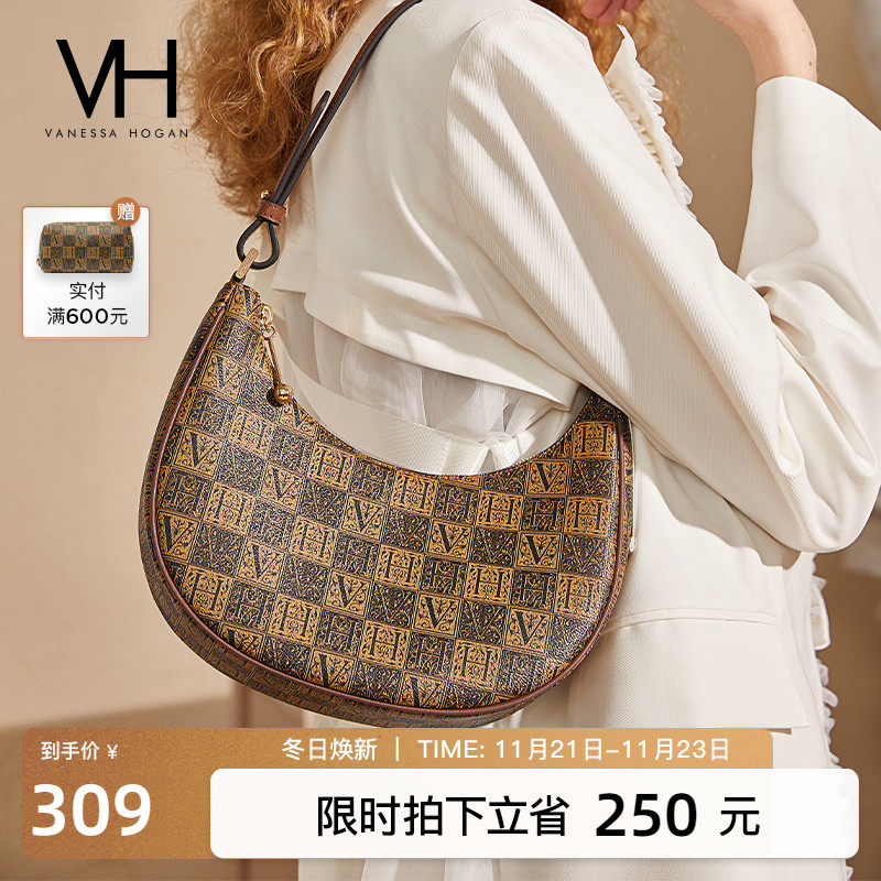 VH Bag classic Retro Presbyopia Armpit Western style new pattern fashion Trend Crescent The single shoulder bag Inclined shoulder bagin the Leather/Lady bags/Men's bag, 女士包袋新, 腋下包 category - from Buy2taobao.com to provide professional Taobao agent buy service