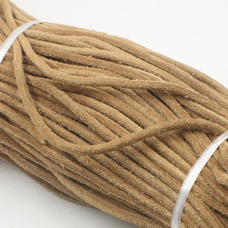 原色磨砂头层牦牛牛皮绳圆形深色真皮 牛皮绳DIY饰品服装编织辅料