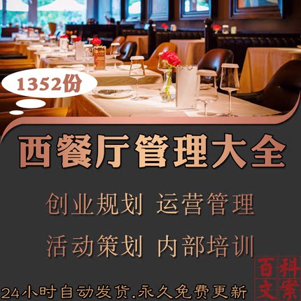 西餐厅创业计划运营管理制度活动策划方案内部员工培训PPT大全