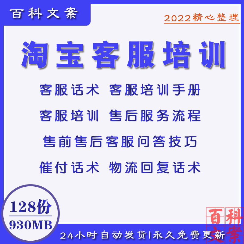 电商淘宝客服回复话术管理手册模板售后服务技巧处理流程资料