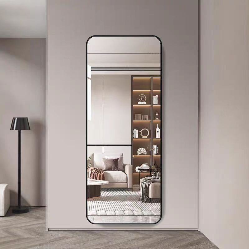 轻奢全身镜壁挂式贴墙玄关镜穿衣镜家用试衣镜卧室金边框方形镜子,住宅家具,穿衣镜,淘宝优惠券,粉丝福利购,淘宝优惠卷