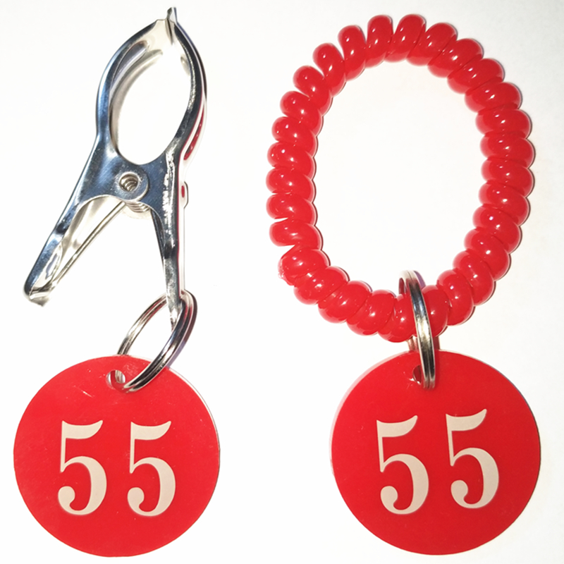 餐厅数字单面圆形带夹子号码牌