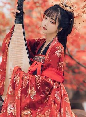 美人妆汉服齐胸襦裙大袖衫女学生古装飘逸仙女中国风日常特价