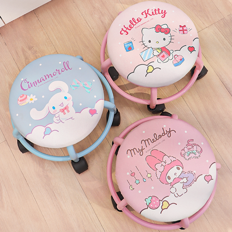 三丽鸥可移动小凳子万向轮板凳图片