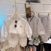 卫衣套装 2026新款 韩版 儿童春款 卡通刺绣女宝宝童装 宽松休闲两件套