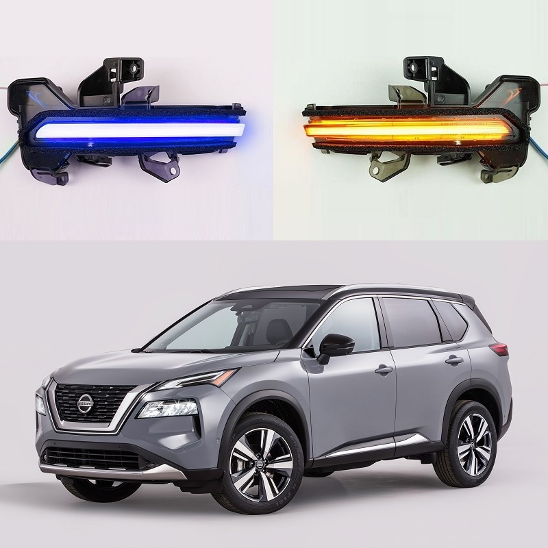 22奇骏动态蓝光后视镜灯日行灯