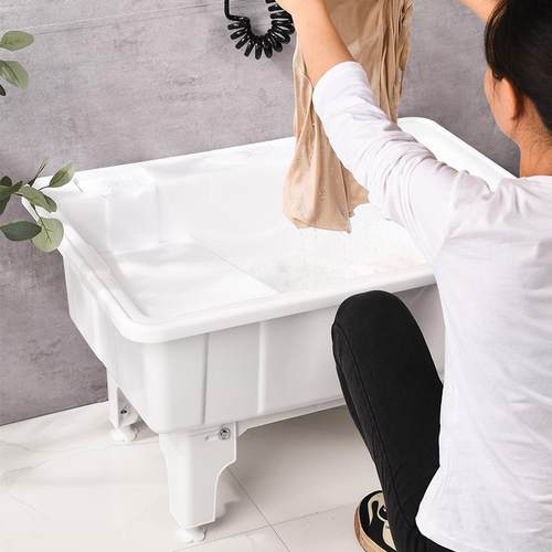 拖把池洗衣池矮脚加大坐着洗衣服