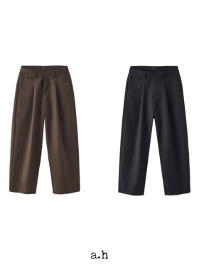 Anniehall25ss casual suit pants复合空气层单褶双色直筒西裤