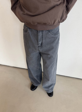 Anniehall25fw workwear jeans水洗蜡染做旧五袋工装牛仔裤休闲裤