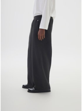 Anniehall25fw loose-fit sweatpants碳灰色西裤款式中缝卫裤收脚