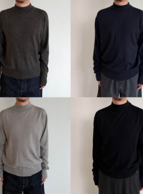 Anniehall25fw base layer knitwear保温层小高领羊毛针织衫打底